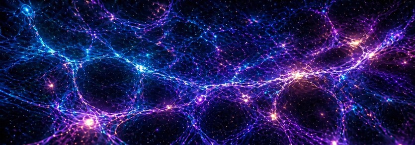 Halo diffus non-radiatif entourant une région plus dense où la matière ordinaire commence à se concentrer.
